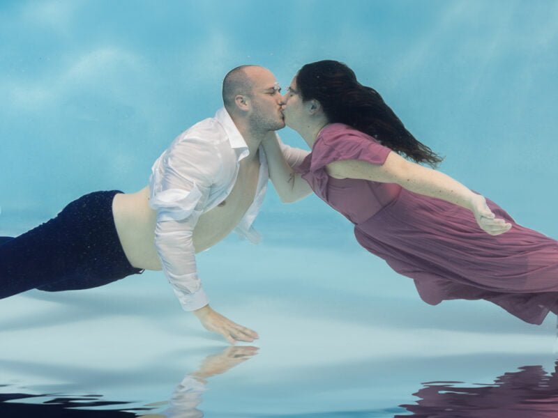 Photographie aquatique couple en Gironde